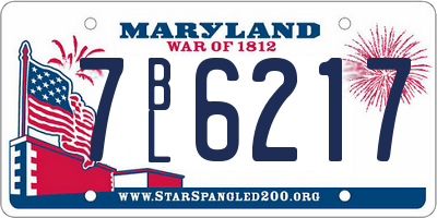 MD license plate 7BL6217