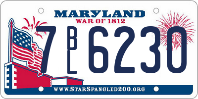 MD license plate 7BL6230