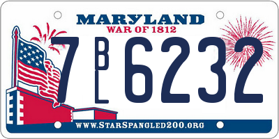 MD license plate 7BL6232