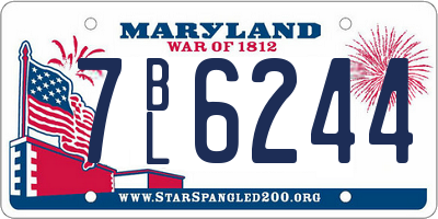 MD license plate 7BL6244