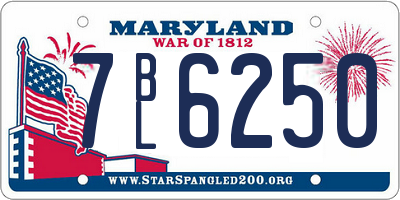 MD license plate 7BL6250