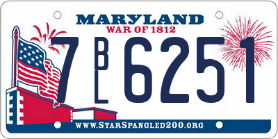 MD license plate 7BL6251