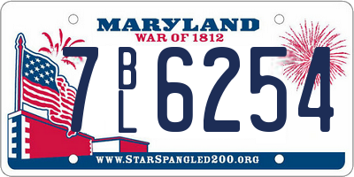 MD license plate 7BL6254