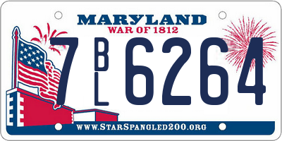 MD license plate 7BL6264