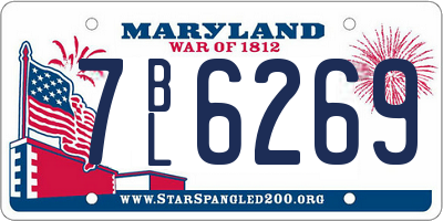 MD license plate 7BL6269