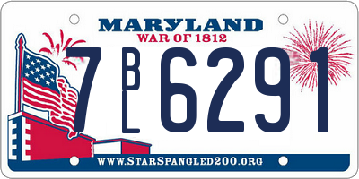 MD license plate 7BL6291