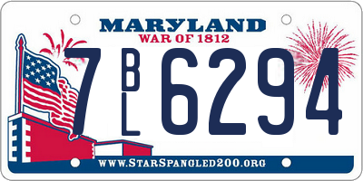 MD license plate 7BL6294