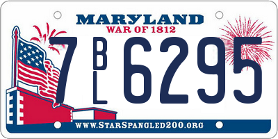 MD license plate 7BL6295