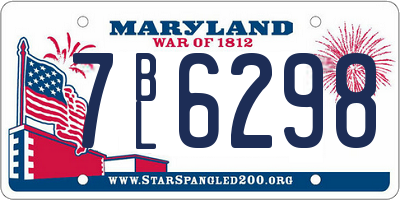 MD license plate 7BL6298