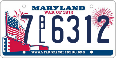 MD license plate 7BL6312