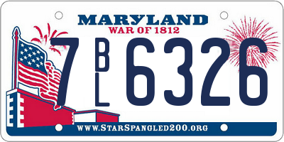 MD license plate 7BL6326
