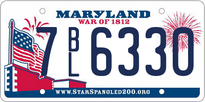 MD license plate 7BL6330
