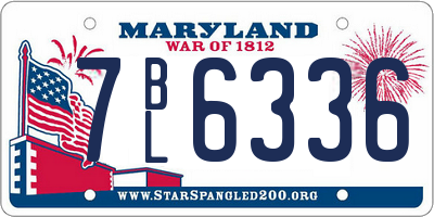 MD license plate 7BL6336
