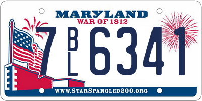 MD license plate 7BL6341
