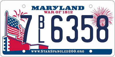 MD license plate 7BL6358