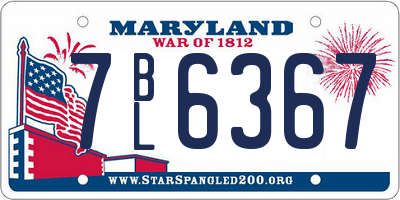 MD license plate 7BL6367