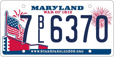 MD license plate 7BL6370