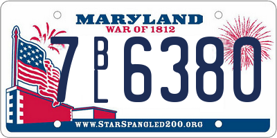 MD license plate 7BL6380