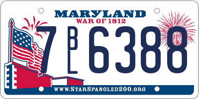 MD license plate 7BL6388