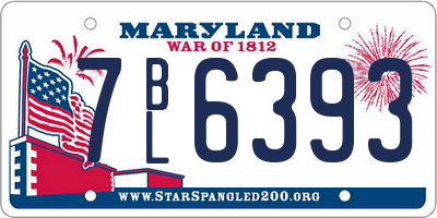 MD license plate 7BL6393