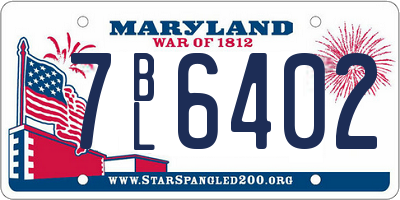 MD license plate 7BL6402