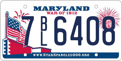 MD license plate 7BL6408