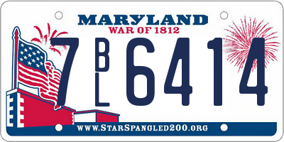 MD license plate 7BL6414