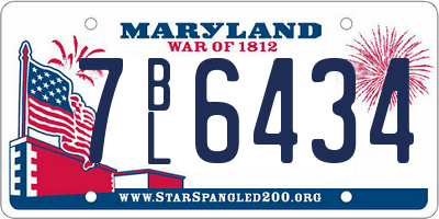 MD license plate 7BL6434