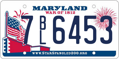 MD license plate 7BL6453