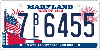 MD license plate 7BL6455