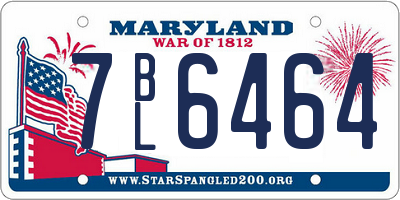 MD license plate 7BL6464