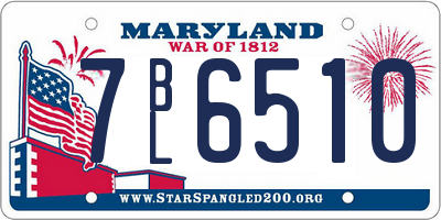 MD license plate 7BL6510