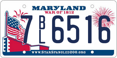 MD license plate 7BL6516