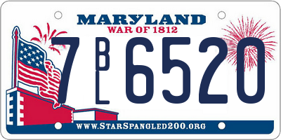 MD license plate 7BL6520