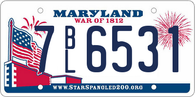 MD license plate 7BL6531