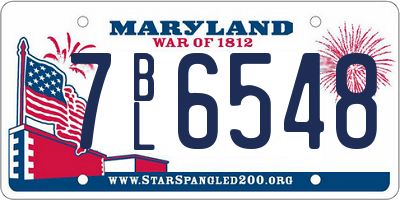 MD license plate 7BL6548