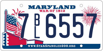 MD license plate 7BL6557
