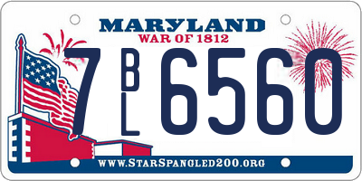 MD license plate 7BL6560