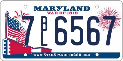 MD license plate 7BL6567