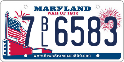 MD license plate 7BL6583