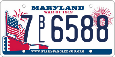 MD license plate 7BL6588