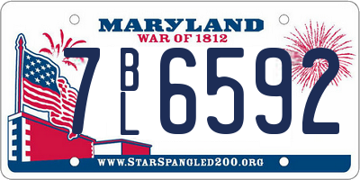 MD license plate 7BL6592