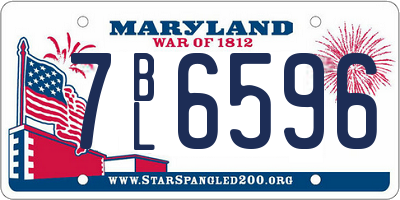 MD license plate 7BL6596
