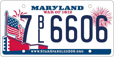 MD license plate 7BL6606