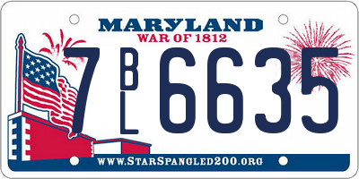 MD license plate 7BL6635
