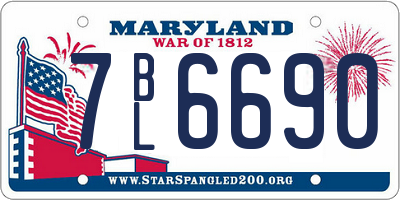 MD license plate 7BL6690