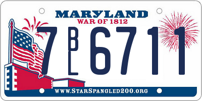 MD license plate 7BL6711