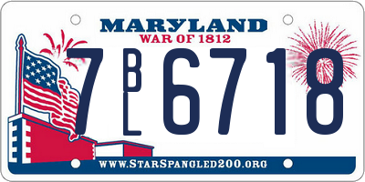 MD license plate 7BL6718