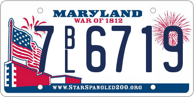 MD license plate 7BL6719
