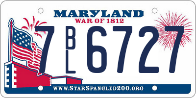 MD license plate 7BL6727